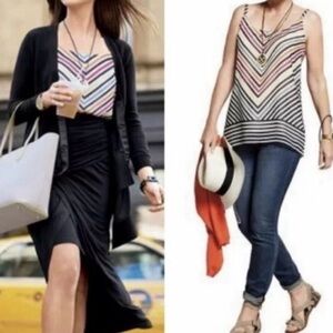 Cute cami tank blk striped size small